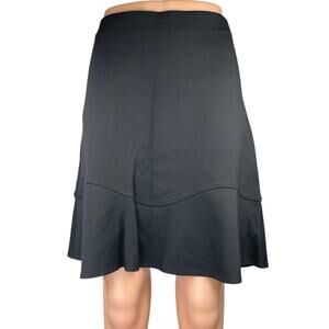 Ann Taylor LOFT Women's Black Casual Pull On Mini A-Line Flared Skirt Sz M Tall